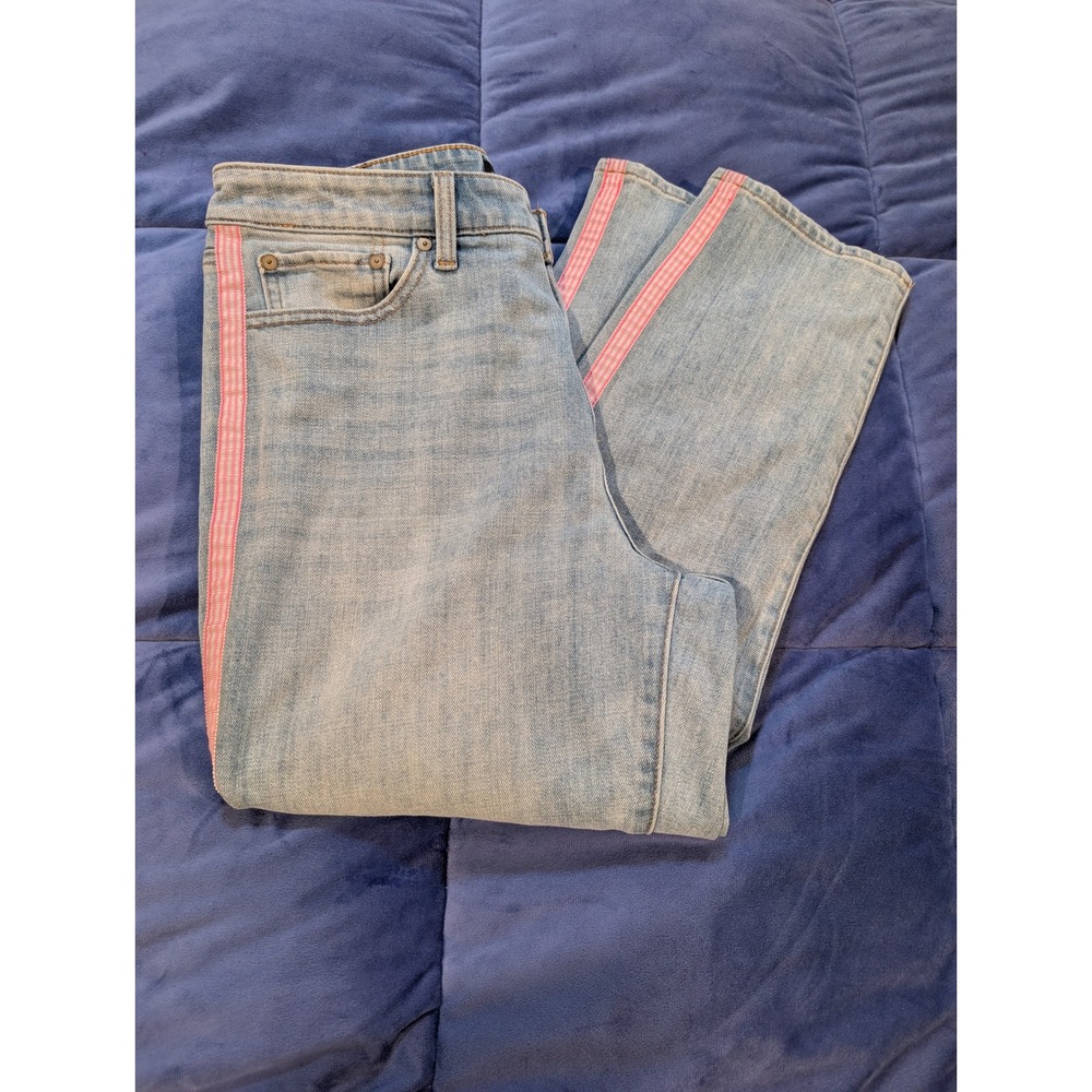 Talbots Modern Ankle Jean Women 10P Blue
Embellished Amalfi Wash Side Stripe